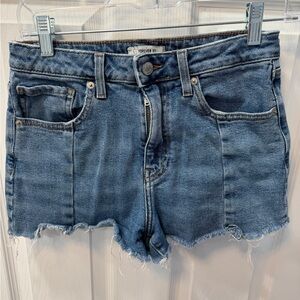 Forever 21 Distressed Mid-Rise Blue Denim Cutoff Shorts